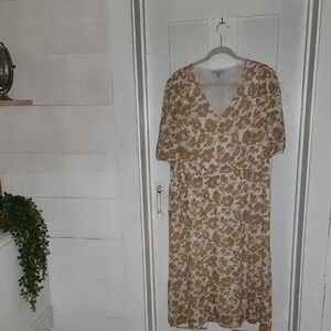 Draper James Brown Floral Midi Dress